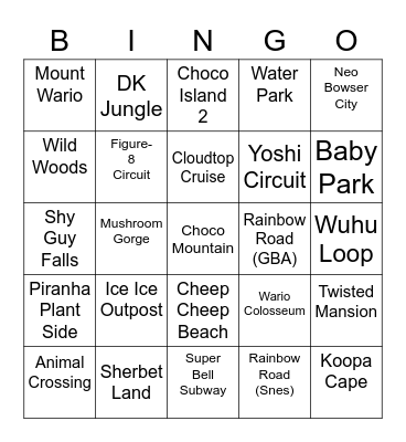 Skull ROUND 1 Mario Kart Bingo Card