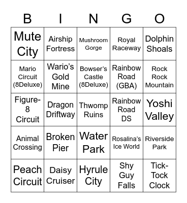 Jerry ROUND 1 (Mario Kart) Bingo Card