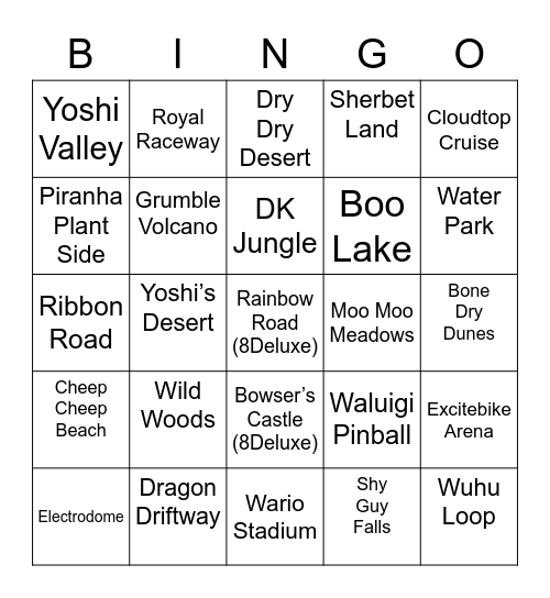 Skull ROUND 2 Mario Kart Bingo Card