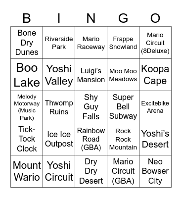 Jerry ROUND 2 (Mario Kart) Bingo Card