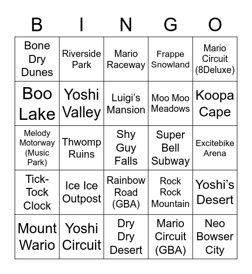 Jerry ROUND 2 (Mario Kart) Bingo Card