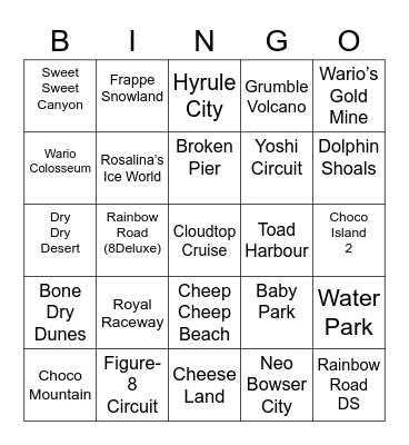 Lottie ROUND 1 Mario Kart Bingo Card