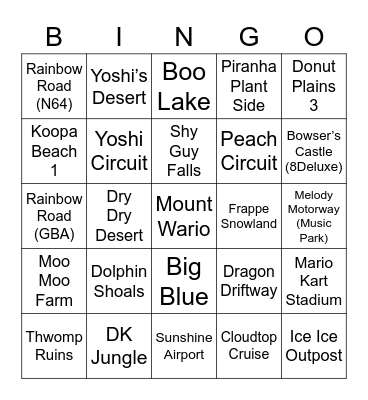 Em ROUND 1 (Mario Kart) Bingo Card