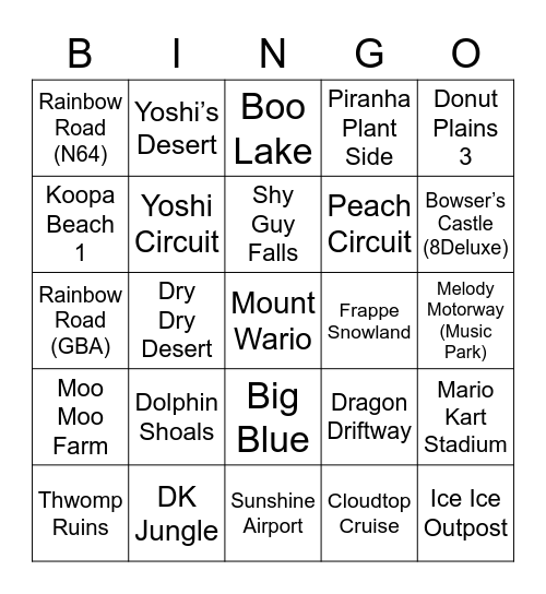 Em ROUND 1 (Mario Kart) Bingo Card