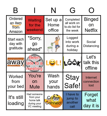 Virtual Fun activity Bingo Card