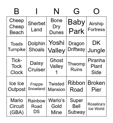 Cobalt ROUND 1 (Mario Kart) Bingo Card
