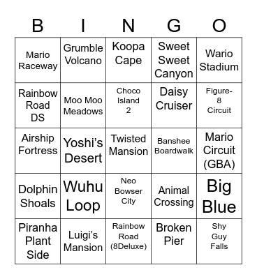 Nicklu ROUND 1 Mario Kart Bingo Card