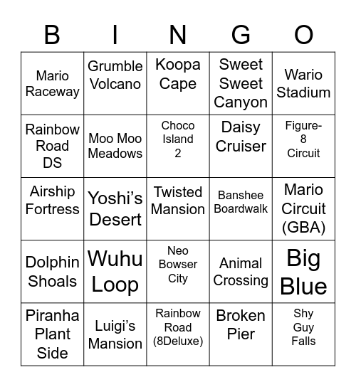 Nicklu ROUND 1 Mario Kart Bingo Card