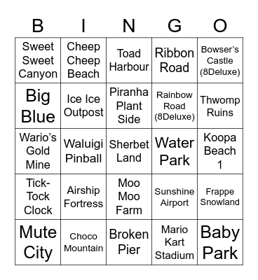 Pete ROUND 2 (Mario Kart) Bingo Card
