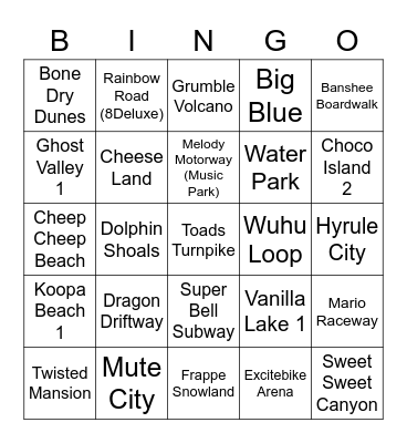 Mark ROUND 1 (Mario Kart) Bingo Card