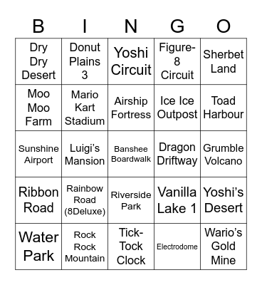Mark ROUND 2 (Mario Kart) Bingo Card