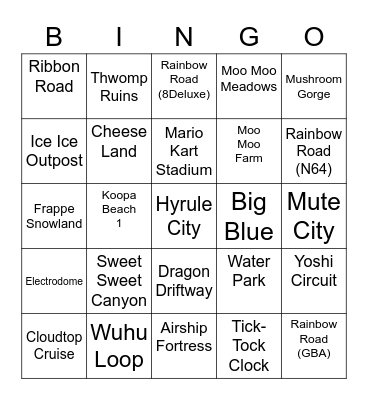 Ralfonic ROUND 2 Mario Kart Bingo Card
