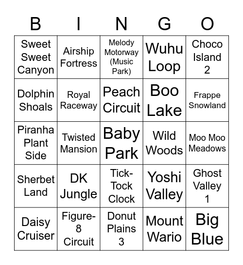 Pan ROUND 2 (Mario Kart) Bingo Card