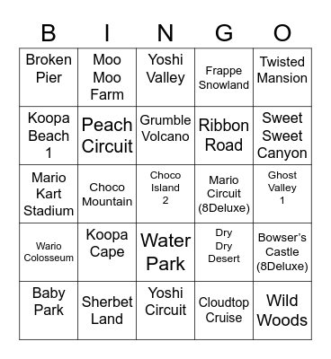 Steelcario ROUND 2 Mario Kart Bingo Card
