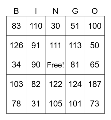 addition with regrouping Bingo Card