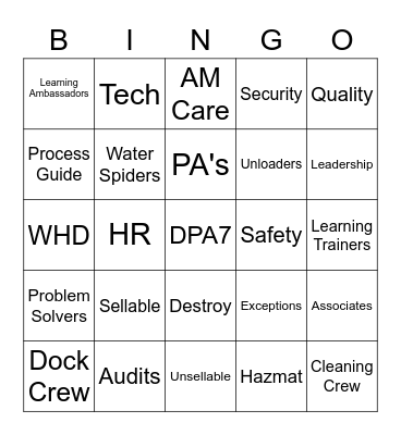 DPA7 Bingo Card