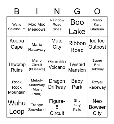 Holly ROUND 2 Mario Kart Bingo Card