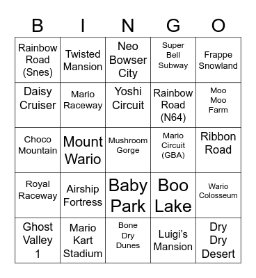 Irri ROUND 2 Mario Kart Bingo Card