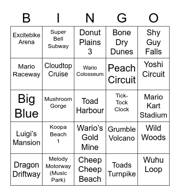 Flatbread ROUND 1 Mario Kart Bingo Card