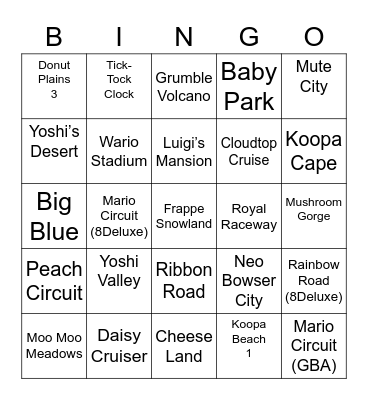 Dr Sololek ROUND 1 Mario Kart Bingo Card
