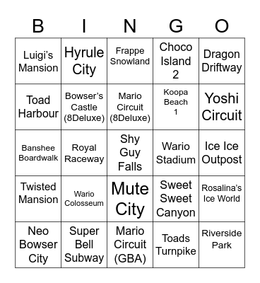 Dr Sololek ROUND 2 Mario Kart Bingo Card