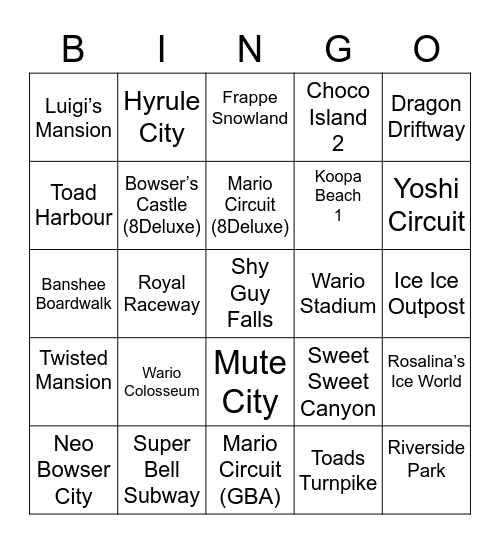 Dr Sololek ROUND 2 Mario Kart Bingo Card