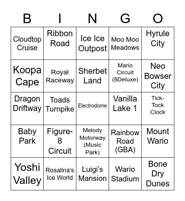 Mana Hive ROUND 1 Mario Kart Bingo Card