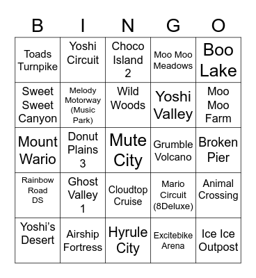Mana Hive ROUND 2 Mario Kart Bingo Card