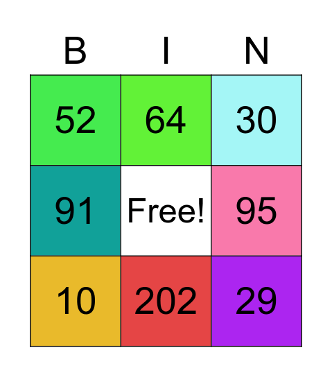 Math Bingo เรื่อง แบบรูป Bingo Card