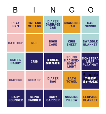 Enrica's Baby Shower Bingo Card