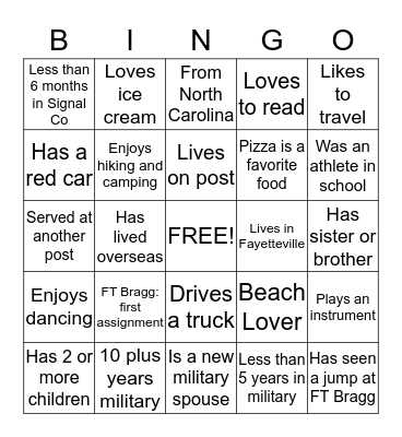 HHBn Signal Company Bingo Card