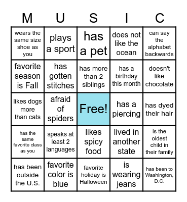 Find Someone Who... Bingo Card