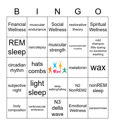Wellness Dimensions/Physical Bingo Card