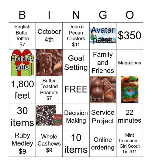 Fall Product BINGO Card