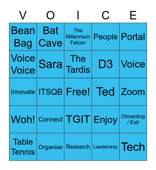 Voice Bingo Card