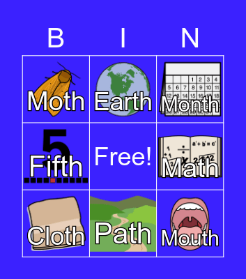 Final /th/ bingo Card