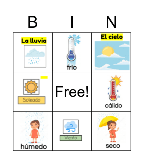 El clima Bingo Card