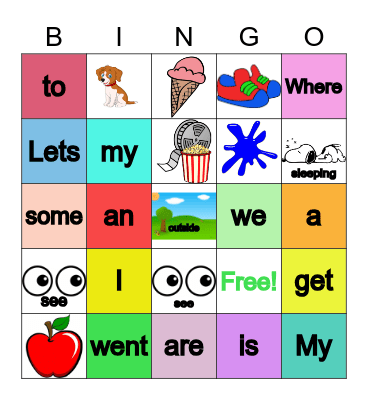 Building Sentences Bingo Card
