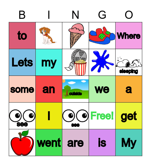 Building Sentences Bingo Card