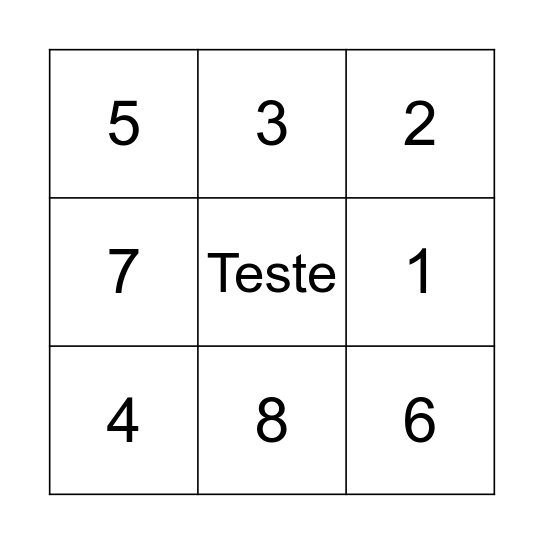 Teste Bingo Card