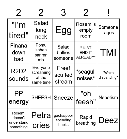 Collab Bingo Card
