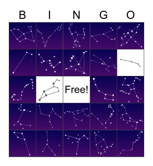 Constellations Bingo Card