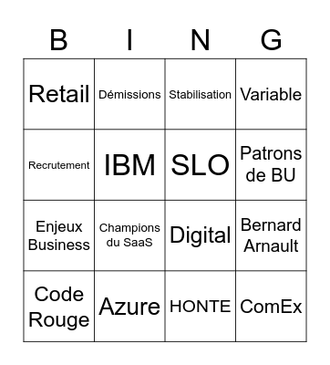 Call Collaborateurs Bingo Card