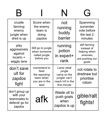 Mobile players don’t do this! Bingo Card