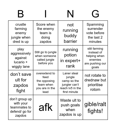 Mobile players don’t do this! Bingo Card