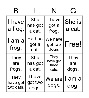 Bingo have got, to be Bingo Card