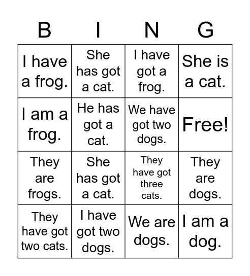 Bingo have got, to be Bingo Card
