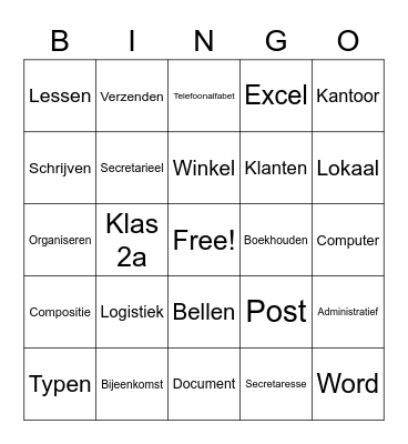 Economie en Ondernemen Bingo Card