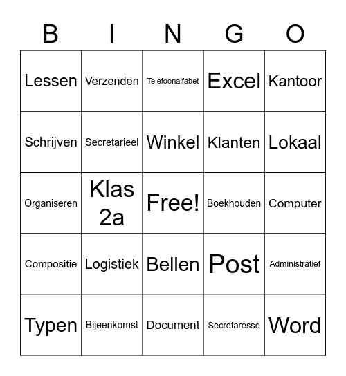Economie en Ondernemen Bingo Card
