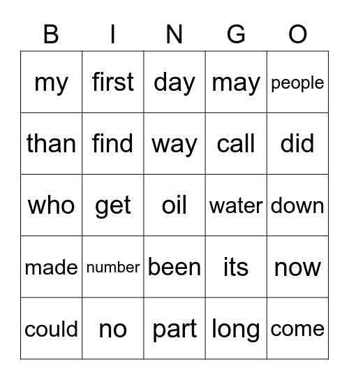 Bingo Card